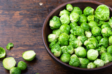 raw brussels sprouts in a plate