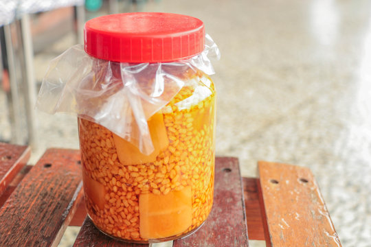 Taiwanese traditional  food - preserved bean curd  in Tainan, Taiwan