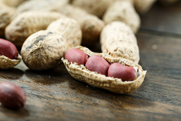 inshell peanuts on the table