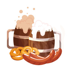 beer festival oktoberfest with set of icons