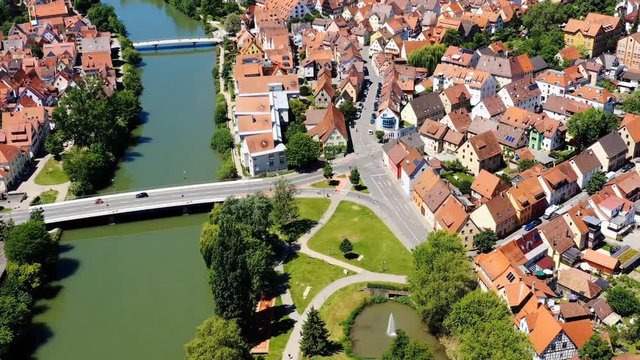 Rottenburg am Neckar von oben 