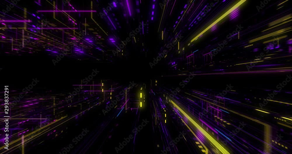 Poster big data visualization with digital grid motion. analysis of information, cloud computing, internet 