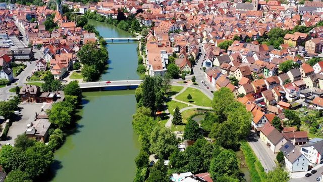 Rottenburg am Neckar von oben 