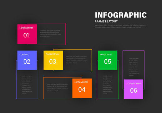 Info Chart Layout with Colorful Frames