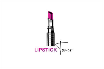 Tower lipstick logo template