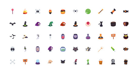 bundle halloween with set icons