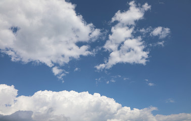 Softly white clouds and blue sky in summer