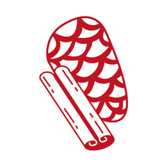 autumn fruit dry with cinnamon seasonal isolated icon