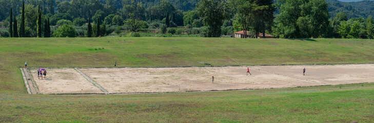 Ancient classic greek olympic stadium at Olympia in Greece