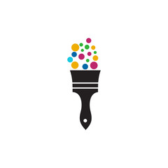 Paint brush icon logo design inspiration vector template
