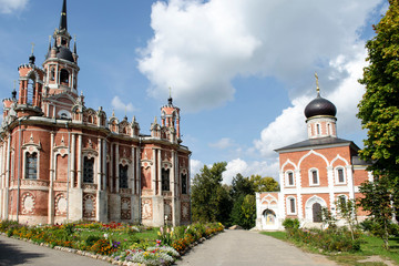 Fototapeta na wymiar View of Nikolsky and Petropavlovskiy cathedral in Mozhaysk Kremlin Moscow region Russia