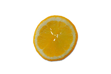 slice of orange isolated on white background