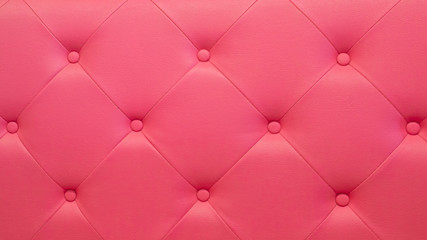 Close up Background luxury sofa retro pink. Pink upholstery leather