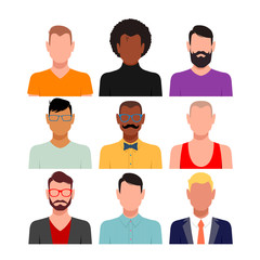 Diverse people avatar set