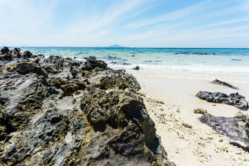 stone beach and sea