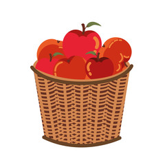 autumn fruits in basket seasonal icons