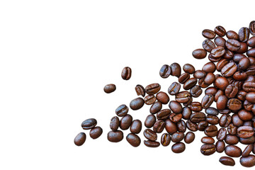 coffee beans isolated on white backgrounds