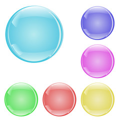 Set of multi-colored round jewelry made of precious stones, realistic 3-D illustration on a transparent background.