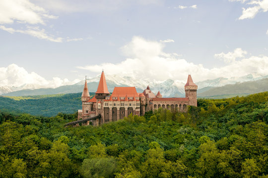 Hunedoara, Romania - Corvin Castle or Hunyadi Castle (Romanian: Castelul Corvinilor or Castelul Huniazilor)