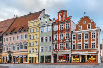 Fototapeta na wymiar Altstadt street in Landshut, Germany