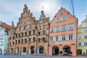 Fototapeta na wymiar Altstadt street in Landshut, Germany