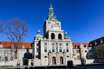 Obraz premium Munich, Germany: View of the Bayerisches Nationalmuseum in Munich