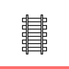 Railway icon in modern flat design isolated on white background, train vector illustration for web site or mobile app