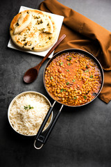 Chana Dal fry or Split Bengal Gram tadka served in a bowl or pan, selective focus