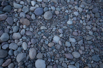 Rock bed pebbles pattern on beach