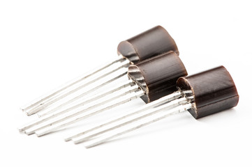 Electronic transistors on a light background