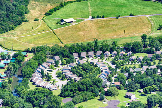 Aerial Image Shows Urban Sprawl As New Homes Overrun Farm Land