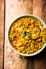Lauki / Doodhi Chana Dal Subji or Bottlegourd Gram Curry, served in a bowl.selective focus