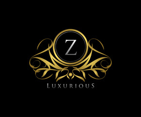 Classy Z Letter Luxury Boutique , Heraldic, Royal, Decoration, Boutique Logo. Interior Icon. Fashion, Jewelry, Beauty Salon, Hotel Logo. Cosmetics, Spa Logo. Resort and Restaurant Logo. 