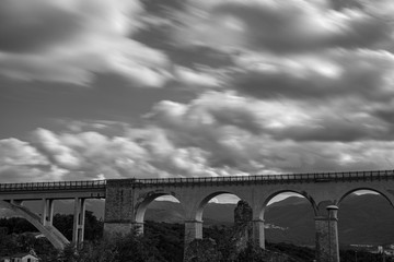 Isernia, Molise, Italy.  Santo Spirito railway bridge. View