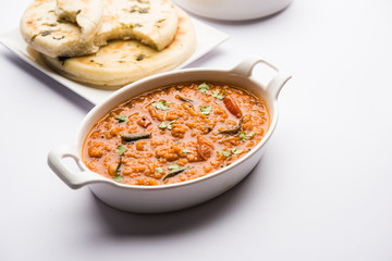 Red Lentil Cooked Dal or Dhal or Masoor daal tadka, selective focus