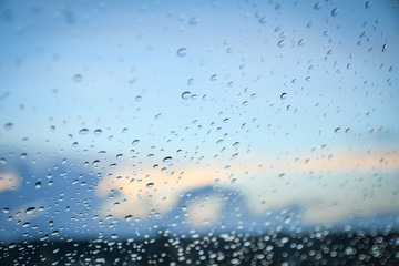 abstract drops glass background / texture fog rain, seasonal background, clear glass with water