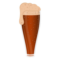 Isolated beer glass with foam - Vector illustration