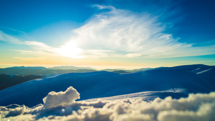 Bewitching view of the majestic snowdrifts