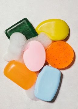Close up of variety of soaps