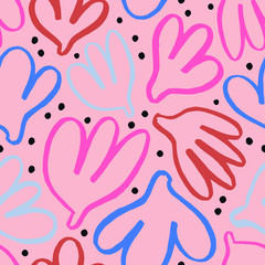 Beautiful artistic pattern with Ink hand drawn shapes. Seamless vector with different cute shapes. 
