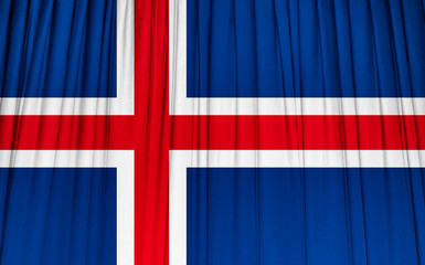 Flag of Iceland on curtains