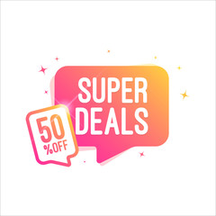 Super Deals 50% Off Shopping Tag