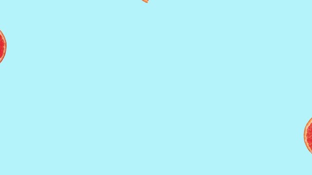 Real slice grapefruit fruit pop art seamless background.Minimal collage in retro style.3d animation in pastel color.Abstract modern citrus or citric fruit zine culture.Creative digital art.70s sign