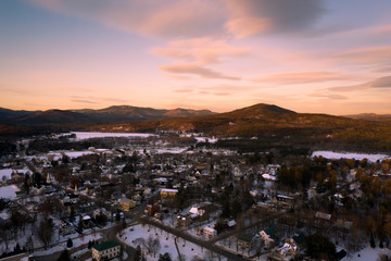 sunset over the city