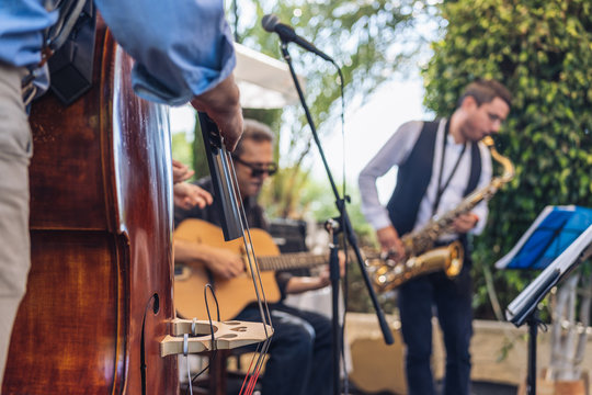 Band Of Jazz And Swing On Stage Outdoor 