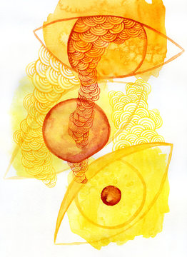 Big Brother is Watching you concept. Yellow eyes.