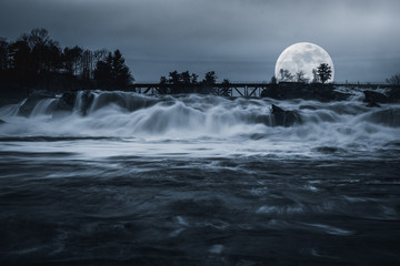 Moonset over Great Falls