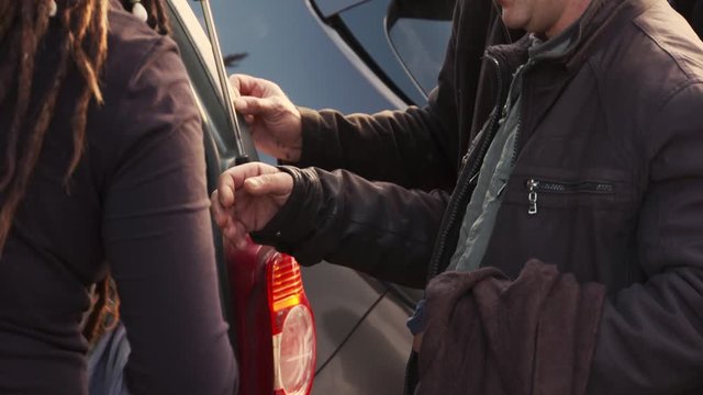 Volunteers distribute clothes to the homeless, Outdoors charity organisation