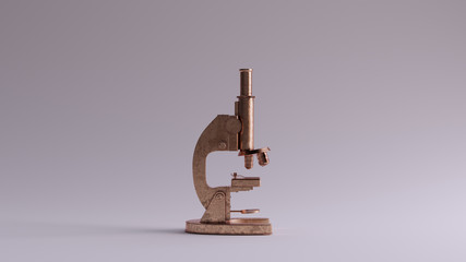 Bronze Traditional Microscope 3d illustration 3d render