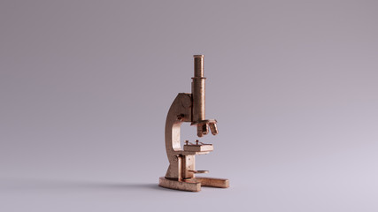 Bronze Traditional Microscope 3d illustration 3d render